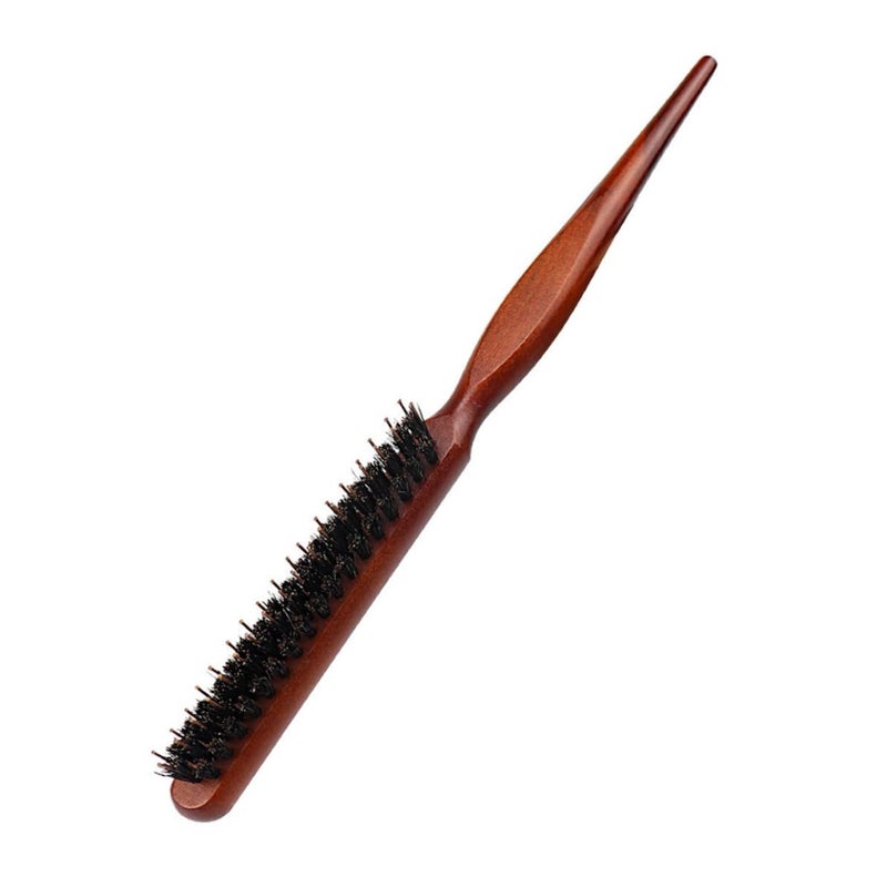 Natural Wooden Boar Bristle Hair Brush 24x3 3cm Massager for Styling and Detangling - Image 1